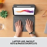 Logitech Folio Touch, Tastatur grau, DE-Layout, für iPad Air (4. Generation) 