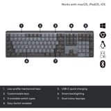 Logitech MX Mechanical, Tastatur hellgrau/dunkelgrau, DE-Layout, taktile Schalter, Logi Bolt, Bluetooth