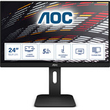 AOC 24P1 Generalüberholt, LED-Monitor 60.45 cm (23.8 Zoll), schwarz, FullHD, IPS, HDMI, DisplayPort; DVI-D, VGA