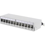 Digitus Modulares Desktop Patchpanel, 12-Port, geschirmt hellgrau, für Keystone-Module, mit Beschriftungsfeld