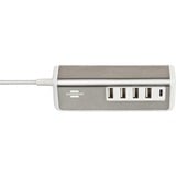 Brennenstuhl estilo USB-Multiladegerät weiß/edelstahl, 5x USB, PD 20 Watt