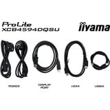 iiyama ProLite XCB4594DQSU-B1, LED-Monitor 113 cm (44.5 Zoll), schwarz (matt), DQHD, VA, Curved, HDMI, DP, USB-C, USB-Hub