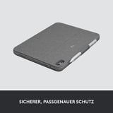 Logitech Combo Touch, Tastatur grau, DE-Layout, Scherenmechanik, für iPad 10. Generation