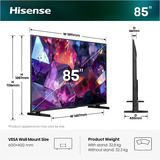 Hisense 85E7S PRO Hi-QLED-Fernseher 215 cm (85 Zoll), schwarz/dunkelgrau, UltraHD/4K, Free-Sync-Premium, 144Hz Panel