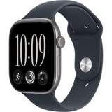 Apple Watch Series 12, Smartwatch grau, Aluminium, 46 mm, Sportarmband Navyblau S/M, Cellular