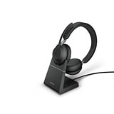 Jabra Evolve2 65, Headset schwarz, Microsoft Teams, USB-A, Ladestation