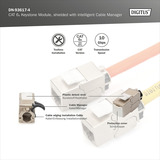 Digitus Cat.6a Keystone-Modul, geschirmt silber, 4 Stück, mit intelligentem Kabelmanager