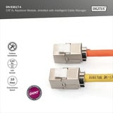 Digitus Cat.6a Keystone-Modul, geschirmt silber, 4 Stück, mit intelligentem Kabelmanager