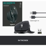 Logitech MX Master 3S, Maus graphit, 7 Tasten, Logi Bolt, Bluetooth, kompatibel mit PC/Mac/iPad/Android