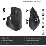 Logitech MX Master 3S, Maus graphit, 7 Tasten, Logi Bolt, Bluetooth, kompatibel mit PC/Mac/iPad/Android
