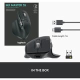 Logitech MX Master 3S, Maus graphit, 7 Tasten, Logi Bolt, Bluetooth, kompatibel mit PC/Mac/iPad/Android