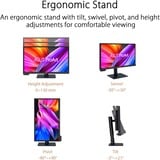 ASUS ProArt PA24US, LED-Monitor 59.94 cm (23.6 Zoll), schwarz, 4K UHD, IPS, HDMI, DisplayPort, USB-C, HDR, integriertes Farbmessgerät