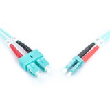 Digitus LWL Patchkabel, Duplex, LC > SC Stecker, Multimode OM3 türkis, 10 Meter