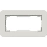 Gira GIRA Abdeckrahmen 2fach o.M Hellgrau/Anthrazit 1002421, Abdeckung grau, Retail