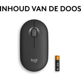 Logitech Pebble Mouse 2 M350s, Maus graphit, Bluetooth, für Windows/macOS/iPadOS/Android/ChromeOS/Linux