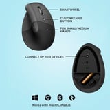 Logitech Lift, Maus graphit/schwarz, für Rechtshänder, Logi Bolt, Bluetooth, Windows/macOS/iPadOS