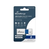MediaRange Color Edition 8 GB, USB-Stick weiß/blau, USB-A 2.0