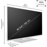 JVC LT-40VF5355W, LED-Fernseher 100 cm (40 Zoll), weiß, FullHD, Triple Tuner, Smart TV, TiVo Betriebssystem