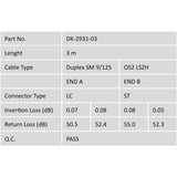 Digitus LWL Patchkabel, Duplex, LC > ST Stecker, Singlemode OS2 gelb, 3 Meter