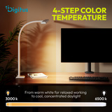 Digitus LED-Schreibtischlampe, LED-Leuchte weiß, 80 cm, 2400 lm, 16 W 