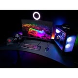 Arozzi Arena Gaming-Tisch, Pure Black schwarz, vollflächiges Mikrofaser-Mauspad