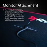 Arozzi Arena Gaming-Tisch, Pure Black schwarz, vollflächiges Mikrofaser-Mauspad