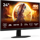 AOC 24G4HRE, Gaming-Monitor 60.5 cm (23.8 Zoll), schwarz/rot, FullHD, Fast-IPS, HDR10, HDMI, DP, 200Hz Panel