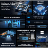 GEEKOM IT12, Mini-PC blau, Windows 11 Pro