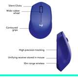 Logitech M330 Silent Plus, Maus blau