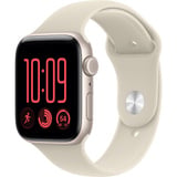 Apple Watch SE 3, Smartwatch silber, 44 mm, Sportarmband Sand S/M