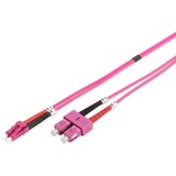 Digitus LWL Patchkabel, Duplex, LC > SC Stecker, Multimode OM4 hellviolett, 3 Meter