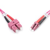 Digitus LWL Patchkabel, Duplex, LC > SC Stecker, Multimode OM4 hellviolett, 3 Meter