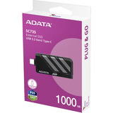 ADATA External SSD SC735 1 TB, Externe SSD schwarz/grau, USB-C 3.2 Gen 2 (10 Gbit/s)