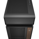 DeepCool CL6600, Tower-Gehäuse schwarz/holz, Tempered Glass