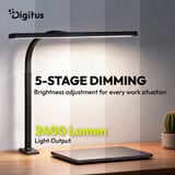 Digitus LED-Schreibtischlampe, LED-Leuchte schwarz, 80 cm, 2400 lm, 16 W 
