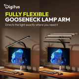 Digitus LED-Schreibtischlampe, LED-Leuchte schwarz, 80 cm, 2400 lm, 16 W 