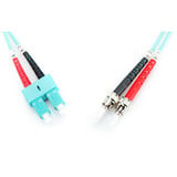 Digitus LWL Patchkabel, Duplex, ST > SC Stecker, Multimode OM3 türkis, 2 Meter