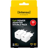 Intenso Power Adapter W30C 2-pack GaN, Ladegerät weiß, 30Watt