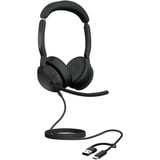 Jabra Evolve2 50 , Headset schwarz, UC, Bluetooth 5.2, USB-C und USB-A, Stereo