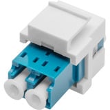 Digitus LWL Kupplung, Duplex, LC > LC Buchse, Singlemode OS2 blau, inkl. Keystone-Rahmen