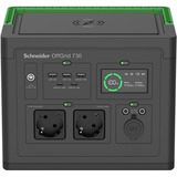 APC Schneider tragbare OffGrid Powerstation 730 schwarz/grün, Lithium-Ionen Akku 738Wh, 2x 230V 700W, 3x USB-A QC, 2x USB-C PD