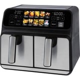ProfiCook Doppel-Heißluftfritteuse PC-FR 1287 H edelstahl/schwarz, 2.200 Watt, 2 Körbe je 4 Liter
