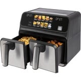 ProfiCook Doppel-Heißluftfritteuse PC-FR 1287 H edelstahl/schwarz, 2.200 Watt, 2 Körbe je 4 Liter