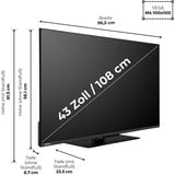 Toshiba 43UV3463DA, LED-Fernseher 108 cm (43 Zoll), schwarz, UltraHD/4K, Triple Tuner, SmartTV, VIDAA