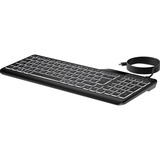 HP 400 Backlit Wired Keyboard, Tastatur schwarz, DE-Layout, Plunger