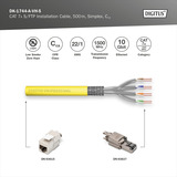 Digitus Professional Cat.7a S/FTP Verlegekabel simplex, Cca gelb, 500 Meter Trommel