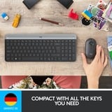 Logitech MK470 Slim Combo, Desktop-Set graphit, DE-Layout, Scherenmechanik