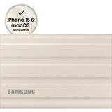 Samsung Portable SSD T7 Shield 2 TB, Externe SSD beige, USB-C 3.2 Gen 2 (10 Gbit/s), extern