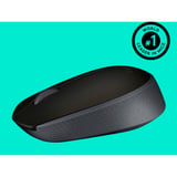 Logitech M171 Wireless, Maus schwarz/grau, 3 Tasten, für Links- und Rechtshänder, kompatibel mit PC/Mac
