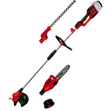 EINHELL Akku-Multifunktions-Werkzeug GE-LM 36/4in1 Li-Solo, 36Volt (2x18V), Rasentrimmer rot/schwarz, ohne Akku und Ladegerät, 4in1: Motorsense, Heckenschere, Hochentaster